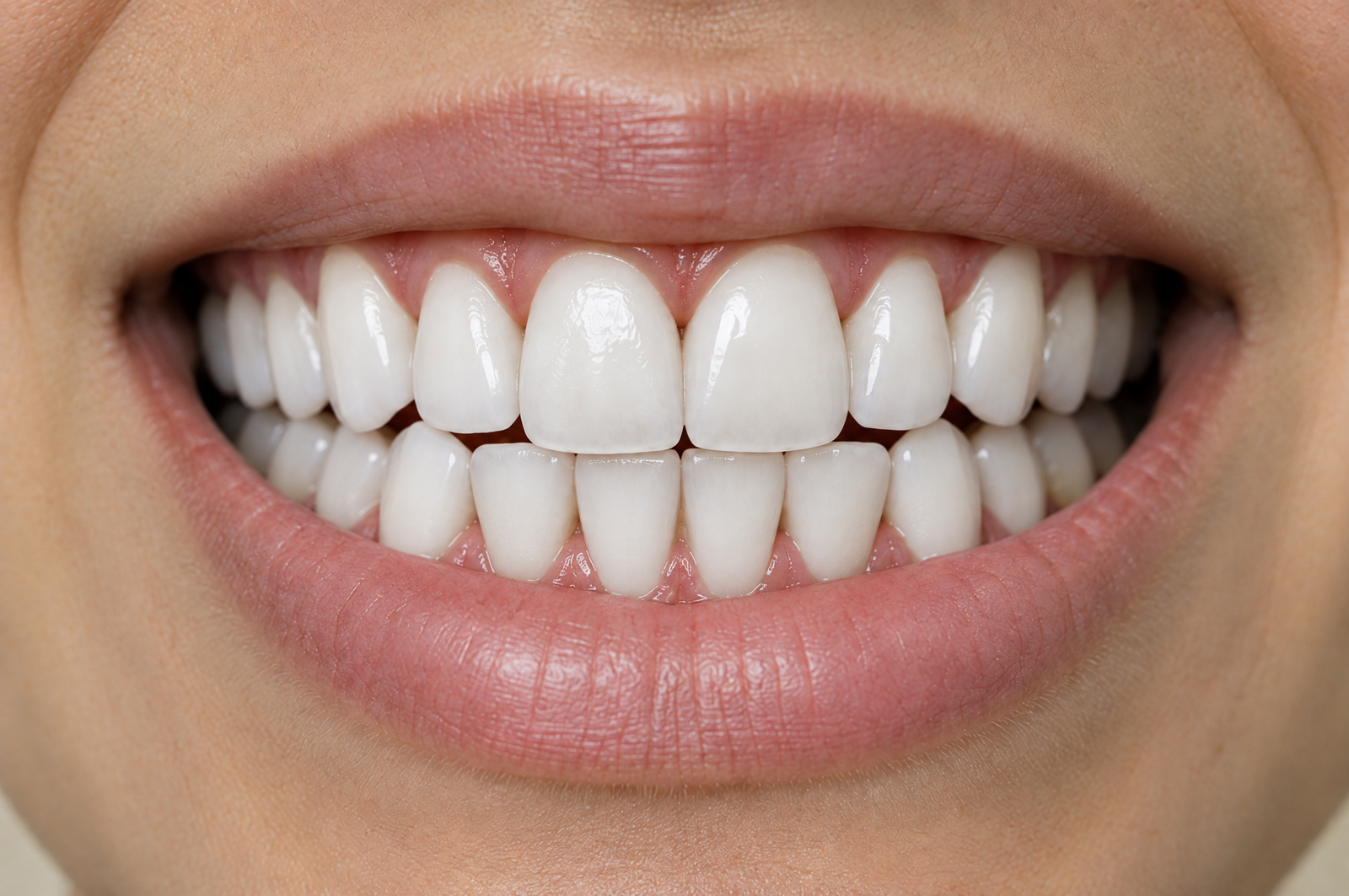 Sourire après détartrage, dents blanches